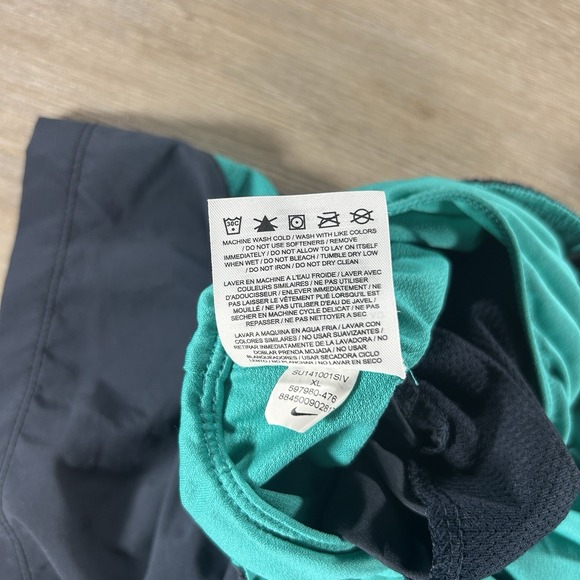 Men's Nike DriFit XL 5" Dark Grey/Teal Side Stripe Running Brief Lined Shorts - Picture 9 of 12